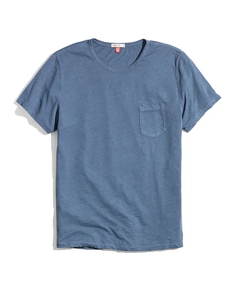 Relaxed Hemp Cotton Pocket Tee Dark Denim