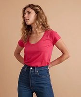 Classic Scoop Neck Tee Bright Rose