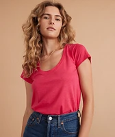 Classic Scoop Neck Tee Bright Rose