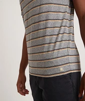 Signature Crew Tee Heather Grey Sunset Stripe