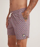 5" Swim Trunk Faded Rose Geo Print