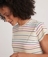 Swing Crew Tee Rainbow Stripe