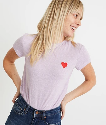 Heart Tee Lavender Heather