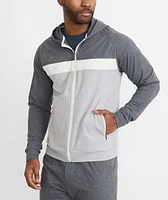 Keeler Zip Hoodie Grey/White