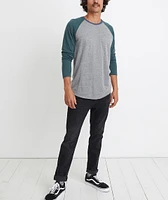 Double Knit Baseball Raglan Heather Grey/Green Gables