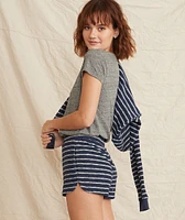 Terry Out Short Navy/White Stripe