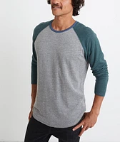 Double Knit Baseball Raglan Heather Grey/Green Gables