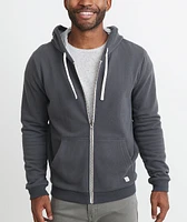 Signature Zip Lined Hoodie Dark Heather Grey