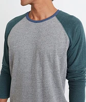 Double Knit Baseball Raglan Heather Grey/Green Gables