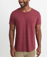 Saddle Pocket Tee Tawny Port/Black Stripe