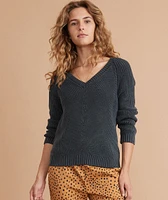 Ezra V-Neck Sweater Anthracite