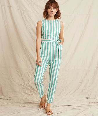 Eloise Jumpsuit Green Lake/White Stripe