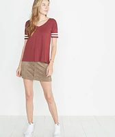 Varsity Stripe Tee Merlot