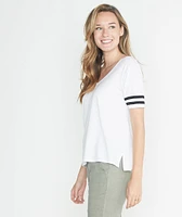 Varsity Stripe Tee Snow White