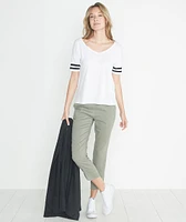 Varsity Stripe Tee Snow White