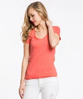 Slub V-neck - Deep Sea Coral