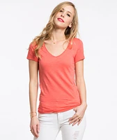 Slub V-neck - Deep Sea Coral