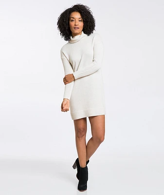 Turtleneck Sweater Dress - Cream