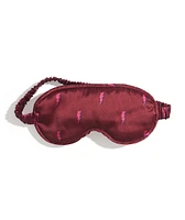 Washable Silk Sleep Mask in Rhododendron Lightning Bolt Print