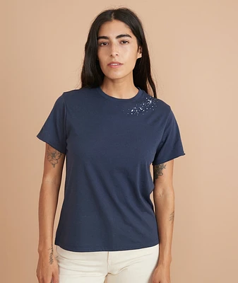 Zodiac Boyfriend Crew Tee Black Iris