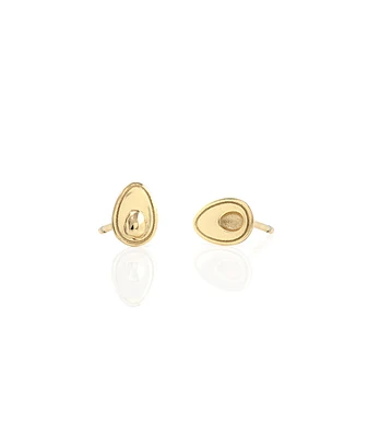 Kris Nations Avocado Stud Earrings in Gold