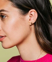 Kris Nations Balloon Pull Through Hoop Earrings in Gold