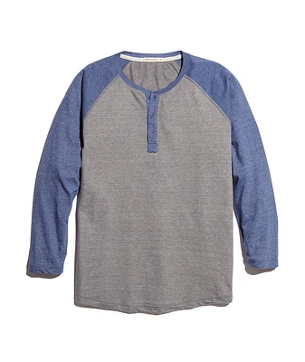 Baseball Henley Heather Grey/Navy