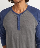 Baseball Henley Heather Grey/Navy