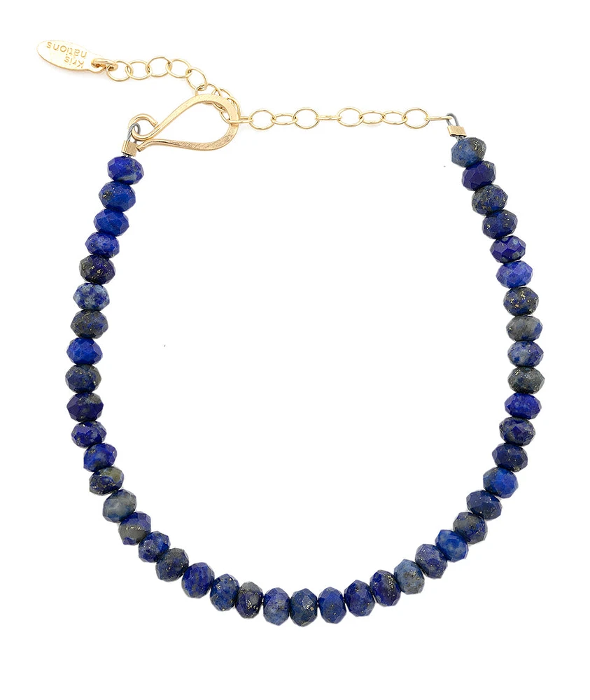 Kris Nations Lapis Faceted Gemstone Beaded Bracelet