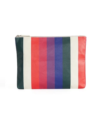 Large Pouch in Bold Multi Stripe