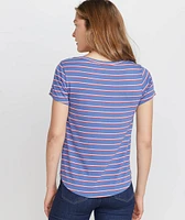Boyfriend Pocket Tee Dahlia Stripe
