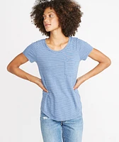 Boyfriend Saddle Tee Blue/White