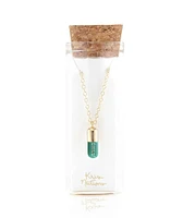 Kris Nations Chill Pill Enamel Necklace in Turquoise/Gold