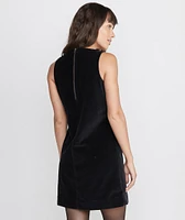 Cizon Velvet Shift Dress Graphite