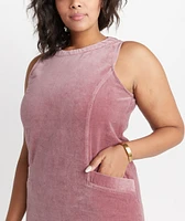 Cizon Velvet Shift Dress Mauve