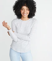 Clover Longsleeve Saddle Tee Light Heather Ash