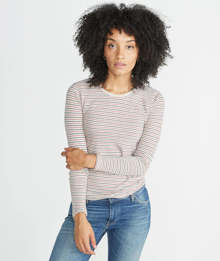 Clover Saddle Longsleeve Vintage Oat Stripe