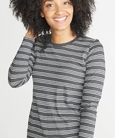Clover Saddle Longsleeve Charcoal Stripe