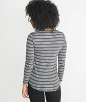 Clover Saddle Longsleeve Charcoal Stripe