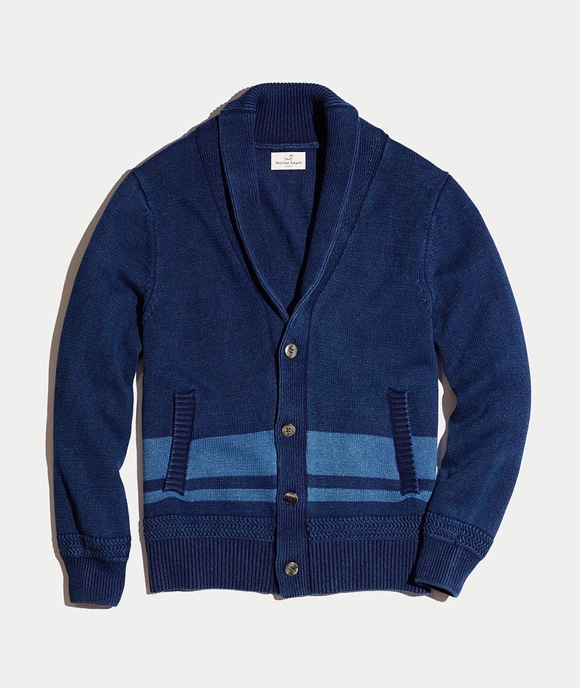 Connery Cardigan Indigo Stripe