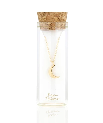 Kris Nations Crescent Moon Charm Necklace in Gold