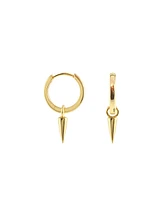 Kris Nations Spike Huggie Hoop Earrings in Gold