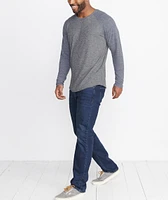 Double Knit Baseball Raglan Heather Grey Stripe