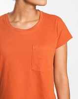 Sueded Jersey Drop Shoulder Tee - Terracotta