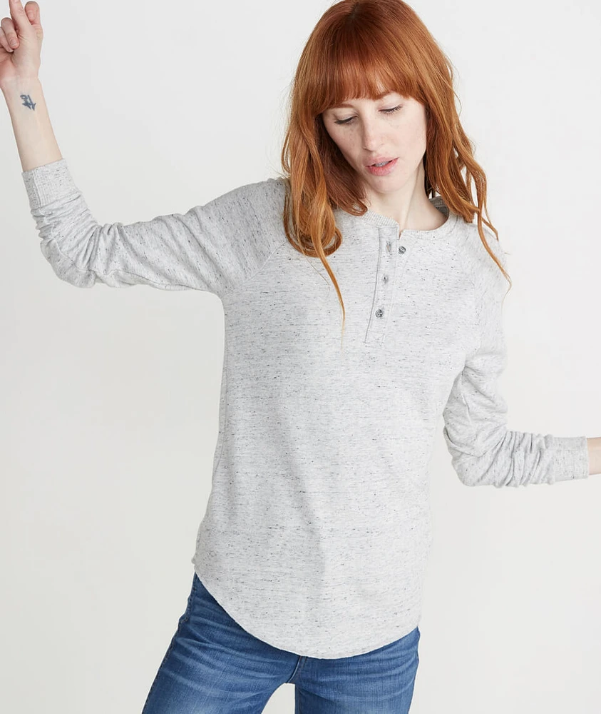 Double Knit Henley Light Heather Ash