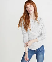 Double Knit Henley Light Heather Ash