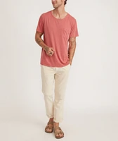 Short Sleeve Hemp Cotton Pocket Tee Faded Rose