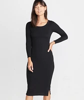 Longsleeve Lexi Midi Dress Black Rib