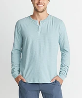 Lightweight Henley Green Stripe