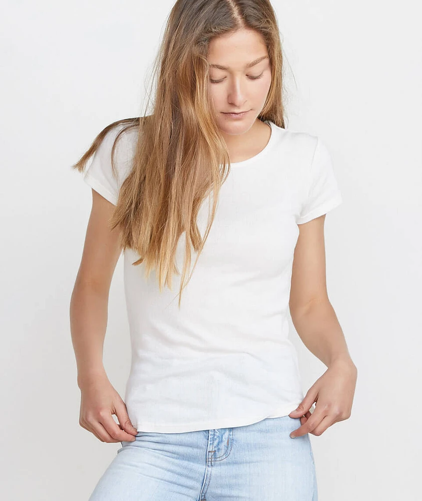 Lila Rib Scoop Neck White